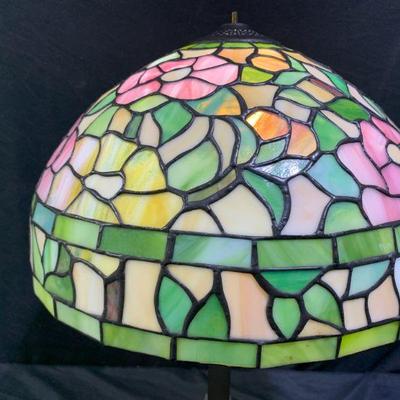 Floral Stained Leaded Glass Shade
