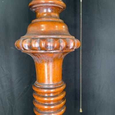 Large Wooden 3-Light Claw Foot Floor Lamp