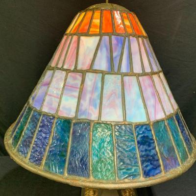 Orange, Purple, &Blue Stained Glass Shade
