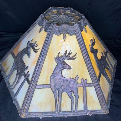 Amber Slag Glass Deer Shade
