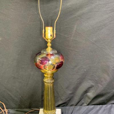 Mid-Century Stained Bubble Glass Lamp Base

