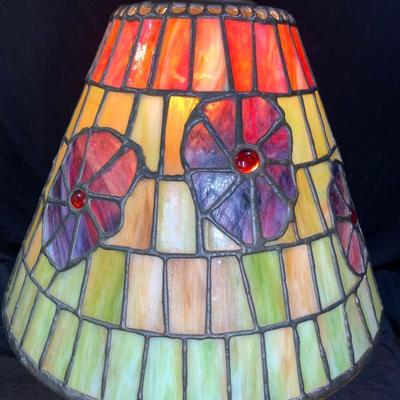Green & Orange Leaded Glass Shade
