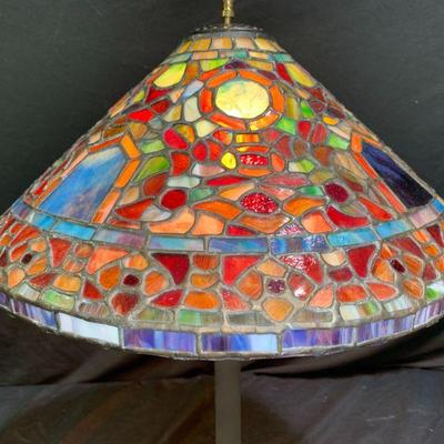 Multi-color Stained Leaded Glass Shade
