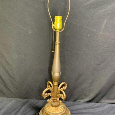 Antique Footed Scrolled Table Lamp Base
