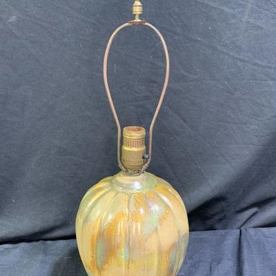 Vintage Glazed Pottery Table Lamp Base
