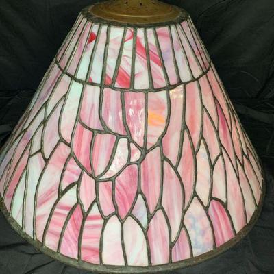 Pink Leaded Stained Glass Shade

