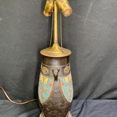 Vintage Morimura-5 Painted Metal Lamp Base
