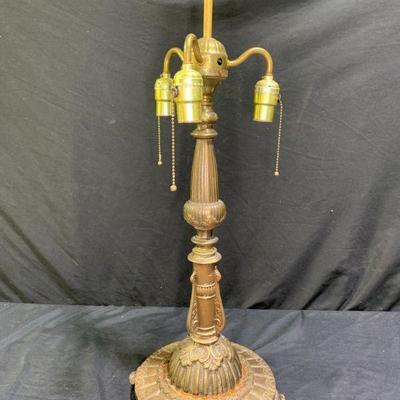 Antique Nouveau 3-Light Tall Table Lamp
