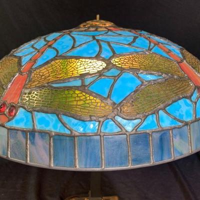 Blue Leaded Glass Dragonfly Shade
