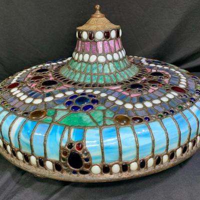Multi-color with Glass Beads Slag Glass Shade

