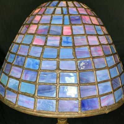Blue & Purple Leaded Glass Shade
