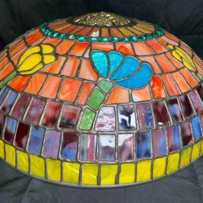 Pastel & Earth Tone Floral Leaded Glass Shade
