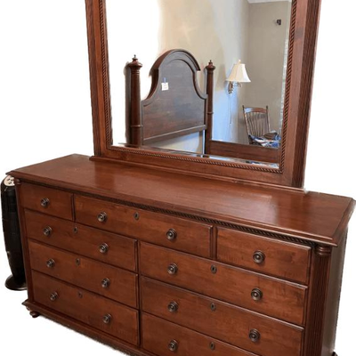 Lot 049-LOC: Durham Furniture Dresser with Mirror