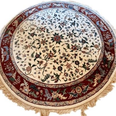 Lot 071-G: Round Wool Area Rug

