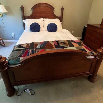 Lot 048-MBR: Durham Furniture Queen Bed Frame, Headboard & Footboard

