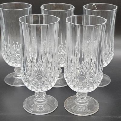 (5) Cut Crystal Iced Tea Tumblers are 7in T, 1/3