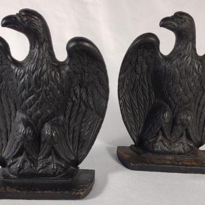 Pair of Cast Iron Eagle Bookends by Robert Emig