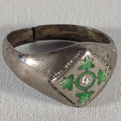 .800 Silver 4th Infantry Div. US Army Ring