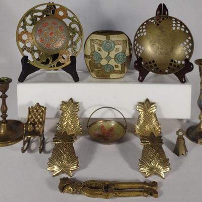 13 pc Vintage India Brass Items