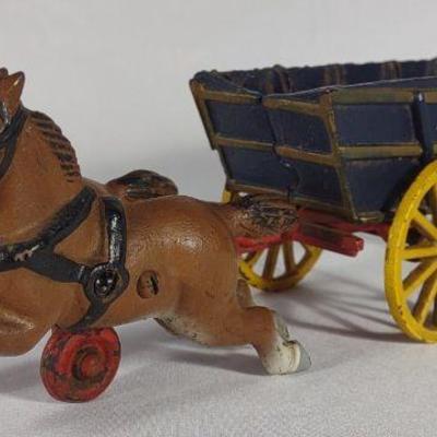 Cast Iron Horse Drawn Wagon