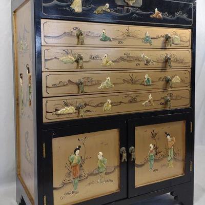 Chinoiserie Oriental Decorated Silver Chest