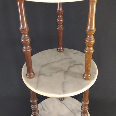 Vintage Centurion 3 Tier Marble Plant Stand Table