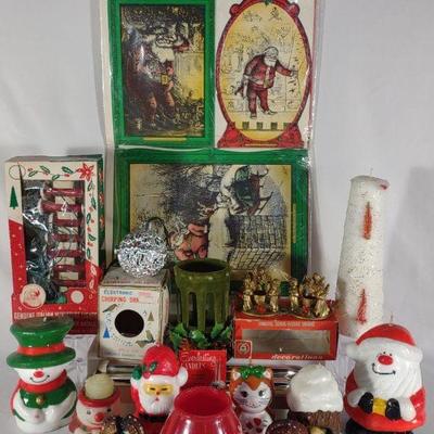 Vintage Christmas Decorations & Candles