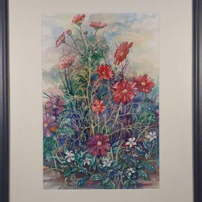 Patricia Cobb Watercolor Painting of Wildflowers