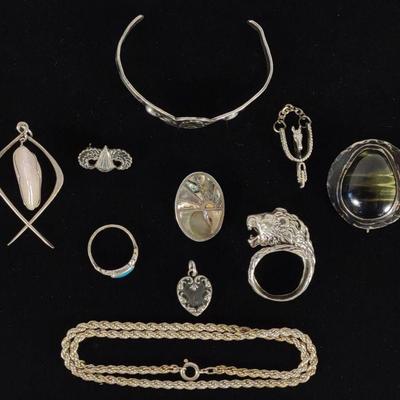 10 pc Sterling Silver Jewelry Group