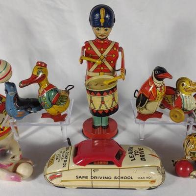 Vintage Wind-Up & Tin Litho Toys & Noise Makers