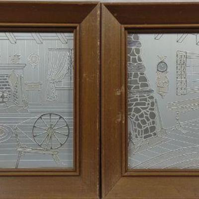 2 Etched Metal Framed Art by Carved Metal Corp