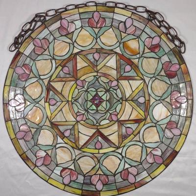 Tiffany Style Stained Slag Glass Window Panel