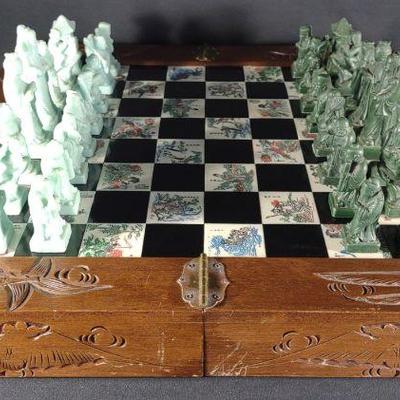 Vintage Asian Chess Set