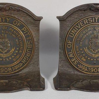 Antique 1908 University of Pittsburgh Bookends