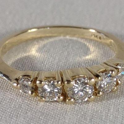 0.58 ctw Diamond & 14K Yellow Gold Ring