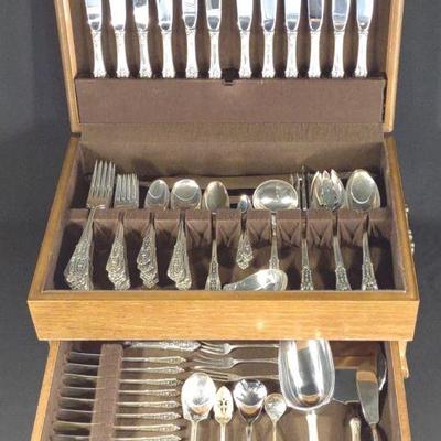 122 pc Wallace Rose Point Sterling Silver Set