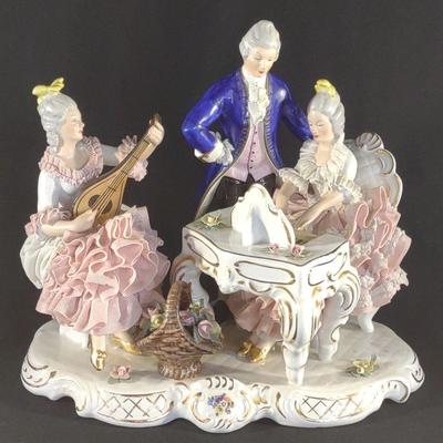 Capodimonte Dresden Lace Porcelain Figural Group