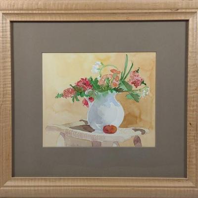 Original Watercolor Painting of Flower Vase