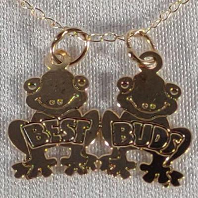 14K Gold Best Buds Frog Necklace