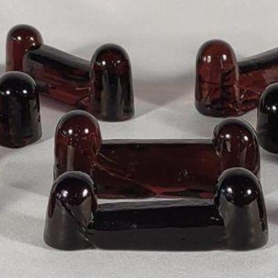 10 Amethyst Glass Hand Blown Knife Rests