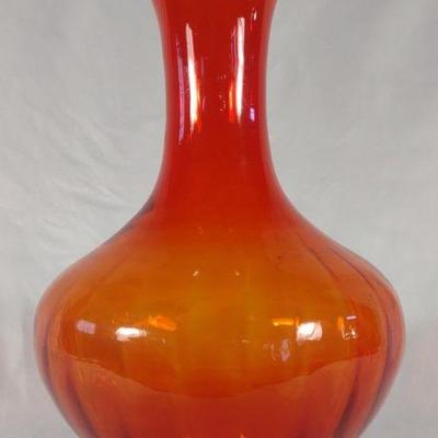 Amberina Blown Glass MCM Vase