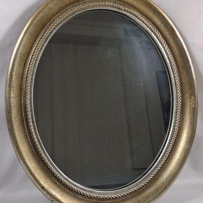 Oval Plaster Painted Gold Wall Mirror