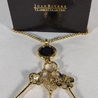 Joan Rivers Key Charm Necklace w/ Box & Paperwork
