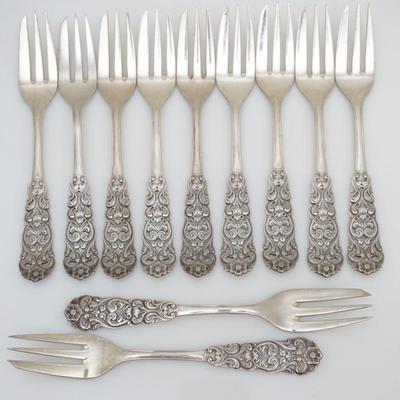 11 MARTHINSEN NORWAY 830 SILVER Valdres PASTRY FORKS