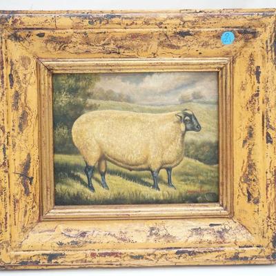 TREVOR JAMES OIL ON CANVAS SHEEP