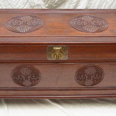LARGE CHINESE CARVED BLANKET CHEST 