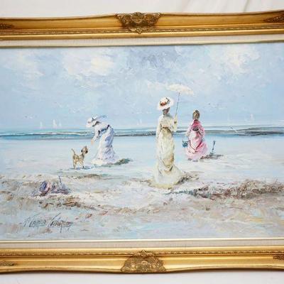 MARIE CHARLOT OIL PAINTING DAY AT THE BEACH