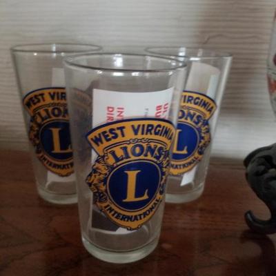 W Virginia Lions glassware