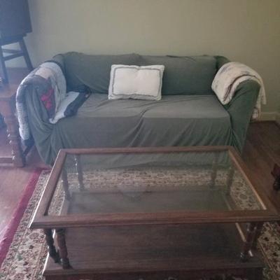 Loveseat & glass top coffee table