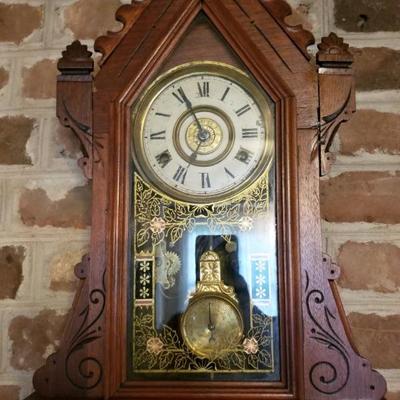 19th century walnut parlor clock